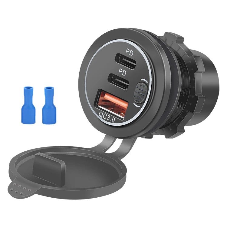 Bluejw شاحن سيارة مزدوج USB-C PD بقوة 45 واط، 63 واط إجمالي: 18 واط QC3.0 USB-A + 3 منافذ USB، شواحن سيارات سريعة للهواتف والأجهزة اللوحية - Image 4